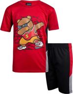 🏀 step up their game with mad game 2 piece basketball performance boys' clothing sets logo