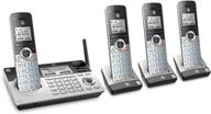 📞 at&t tl96477 dect 6.0 cordless phone bundle - bluetooth connect to cell, smart call blocker, answering system - silver/black (4 handsets) logo