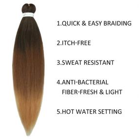 img 3 attached to 🔥 8 Packs Pre-Stretched 3 Tone Ombre Braiding Hair for Braids Twist - 26 Inch Itch-Free Hot Water Setting Yaki Texture Synthetic Hair Extension (T1B/30/27#)