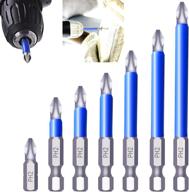 🔩 magnetic anti-slip drill bit set, ph2 bits, anti slip screw extractor set, magnetic screwdriver bit set - hand tool 7pcs with cross single and double head bits, electric screw nozzle taper corrector (1 kit) logo