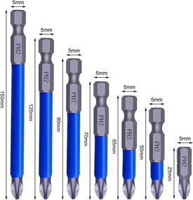 img 3 attached to 🔩 Magnetic Anti-slip Drill Bit Set, PH2 Bits, Anti Slip Screw Extractor Set, Magnetic Screwdriver Bit Set - Hand Tool 7Pcs with Cross Single and Double Head Bits, Electric Screw Nozzle Taper Corrector (1 Kit)