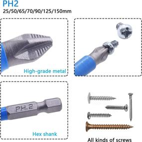 img 2 attached to 🔩 Magnetic Anti-slip Drill Bit Set, PH2 Bits, Anti Slip Screw Extractor Set, Magnetic Screwdriver Bit Set - Hand Tool 7Pcs with Cross Single and Double Head Bits, Electric Screw Nozzle Taper Corrector (1 Kit)