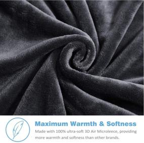 img 2 attached to 🔲 Fleece Queen Size Blanket: Super Soft Plush 330GSM for All Seasons - 90x90 Inches - Dark Grey