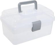 📦 clear gray multipurpose first aid, arts & craft supply case/storage container box with removable tray from mygift logo