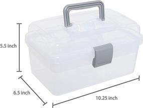 img 3 attached to 📦 Clear Gray Multipurpose First Aid, Arts & Craft Supply Case/Storage Container Box with Removable Tray from MyGift