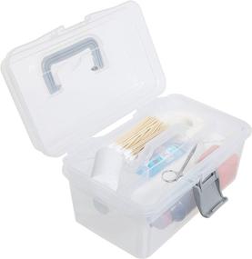 img 2 attached to 📦 Clear Gray Multipurpose First Aid, Arts & Craft Supply Case/Storage Container Box with Removable Tray from MyGift