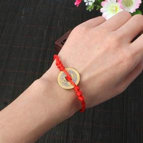 img 3 attached to 💰 SimpleLif Red String Feng Shui Wealth Bracelet with Lucky Copper Coins Pendant - Ideal Bangle for Baby, Women, and Girls