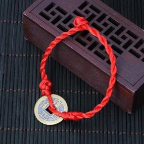 img 1 attached to 💰 SimpleLif Red String Feng Shui Wealth Bracelet with Lucky Copper Coins Pendant - Ideal Bangle for Baby, Women, and Girls