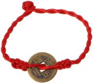 💰 simplelif red string feng shui wealth bracelet with lucky copper coins pendant - ideal bangle for baby, women, and girls logo