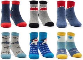 img 4 attached to Kids Winter Warm Thicken Thermal Crew Socks for Boys - 6 Pairs of Boys Wool Socks