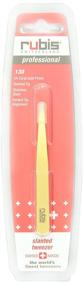 img 2 attached to 🔱 Rubis Switzerland Slanted Tip Tweezer, Gold: Perfect Precision for Hair Removal