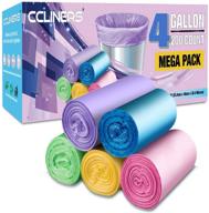 🗑️ 200-count small trash bags ccliners - 4 gallon garbage bags for home, kitchen, and office - bathroom trash can liners in 5 vibrant colors logo