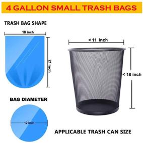 img 3 attached to 🗑️ 200-Count Small Trash Bags CCLINERS - 4 Gallon Garbage Bags for Home, Kitchen, and Office - Bathroom Trash Can Liners in 5 Vibrant Colors