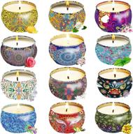 helly scented candles - 12 pack of natural soy wax travel tins, ideal gift set for women's anniversary logo