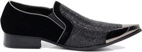 img 1 attached to 👞 Enzo Romeo Crisiano: Dazzling Rhinestone Chrome Men's Shoes, Loafers & Slip-Ons