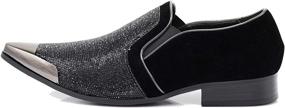 img 3 attached to 👞 Enzo Romeo Crisiano: Dazzling Rhinestone Chrome Men's Shoes, Loafers & Slip-Ons