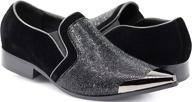 👞 enzo romeo crisiano: dazzling rhinestone chrome men's shoes, loafers & slip-ons logo