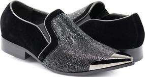 img 4 attached to 👞 Enzo Romeo Crisiano: Dazzling Rhinestone Chrome Men's Shoes, Loafers & Slip-Ons