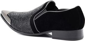 img 2 attached to 👞 Enzo Romeo Crisiano: Dazzling Rhinestone Chrome Men's Shoes, Loafers & Slip-Ons