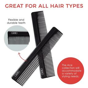 img 2 attached to ACE GOODY ACE All Purpose Hair Comb - 7 Inch Black - Fine Comb Teeth for Thin to Medium Hair - Ideal for All Hair Types