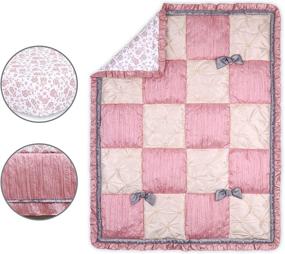 img 3 attached to The Peanutshell Bella Baby Girls' Crib Bedding Set, 3-Piece Nursery Collection: Crib Quilt, Fitted Crib Sheet, Dust Ruffle