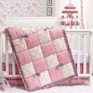 the peanutshell bella baby girls' crib bedding set, 3-piece nursery collection: crib quilt, fitted crib sheet, dust ruffle logo