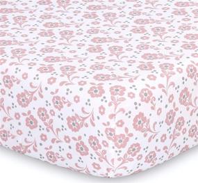 img 1 attached to The Peanutshell Bella Baby Girls' Crib Bedding Set, 3-Piece Nursery Collection: Crib Quilt, Fitted Crib Sheet, Dust Ruffle