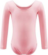 🩰 dancina leotard: long sleeve, front lined comfortable cotton ballet gymnastics wear for kids ages 2-10 logo