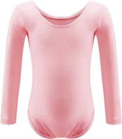 img 4 attached to 🩰 Dancina Leotard: Long Sleeve, Front Lined Comfortable Cotton Ballet Gymnastics Wear for Kids Ages 2-10