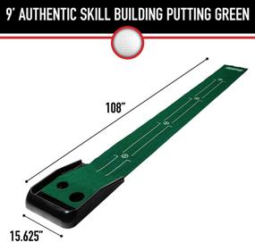 img 3 attached to ⛳ Franklin Sports Indoor Golf Putting Green – Portable 9ft Mat with Auto Ball Return – Golf Training Aid & Putting Practice Game – Real Course Feel (92049X)