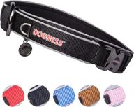 🐶 dogness classic dog collar: soft neoprene padded nylon, reflective piping for safety, 4 sizes & 5 colors - ideal for small, medium, and large dogs! matching leash available separately логотип