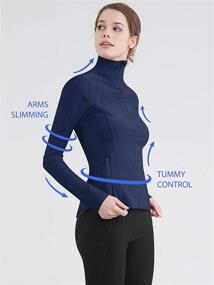 img 3 attached to 🏃 Stay stylish and comfortable with the Lock and Love Women's Full Zip-up Yoga Workout Running Track Jacket with Thumb Holes