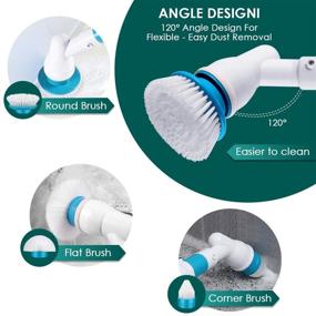 img 1 attached to 🧼 360 Cordless Electric Spin Scrubber: Multi-Purpose Power Surface Cleaner with 3 Replaceable Scrubber Brush Heads, 1 Extension Arm for Shower, Tub, Tile, Wall, Bathroom