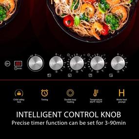 img 2 attached to 🔥 VIVOHOME 29 Inch Electric Radiant Cooktop: 4 Burner, 7400W Smoothtop with 5 Heat Settings and 90-min Timer - Black
