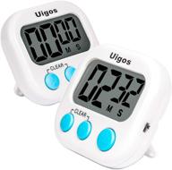 🕑 uigos digital kitchen timer ii 2.0 - pack of 2, large digits, loud alarm, magnetic back, stand - ideal for cooking, baking, sports, games, and office use - white logo