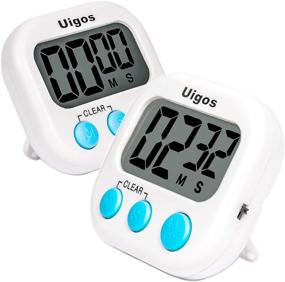 img 4 attached to 🕑 Uigos Digital Kitchen Timer II 2.0 - Pack of 2, Large Digits, Loud Alarm, Magnetic Back, Stand - Ideal for Cooking, Baking, Sports, Games, and Office Use - White