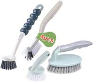 🧽 durable 4-piece scrub brush set: ideal for kitchen, bathroom, shower, floor, and more! logo