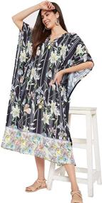 img 2 attached to Kaftans Polyester Dresses Evening Paisley Women's Clothing in Swimsuits & Cover Ups