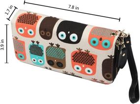 img 3 attached to 🦉 Canvas Owl Zipper Wallet with Coin Pocket, Strap, Phone & Card Holder for Women