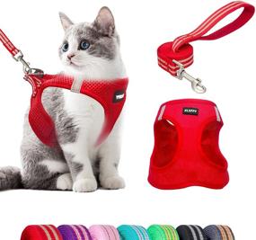 img 4 attached to 🐾 Premium Cat & Dog Harness and Leash Set with Reflective Strap and Durable D-Ring - Ideal for Small Dogs and Kittens