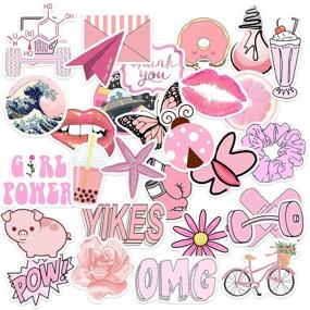 img 1 attached to 🌸 50 Pcs Cute Aesthetic Vinyl Pink VSCO Stickers Pack: Adorable Decals for Laptop, Water Bottle, Car, Luggage, and More!