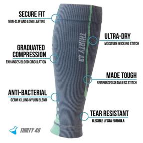 img 3 attached to 🏋️ Enhanced Recovery Graduated Calf Compression Sleeves by Thirty48, 15-20 OR 20-30 mmHg, Boost Muscle Oxygenation for Optimal Fast Recovery