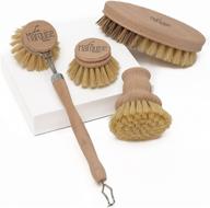 🌿 la marquise - eco-friendly wooden dish brush replacement heads kit - includes 4 sustainable zero waste heads - ideal for effective and green washing up logo