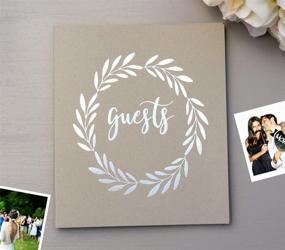 img 4 attached to Charming Rustic Wedding Guest Book: Kraft Wreath Softcover - 130 Pages of Beautiful Memories