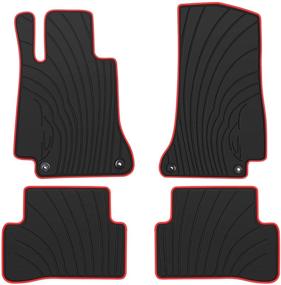 img 3 attached to 🚘 Custom Fit Mercedes-Benz C Class W205 S205 2015-2020 C200 C250 C300 C350 Rubber Black and Red Car Floor Mat - All Weather Heavy Duty, Odorless - HD-Mart Auto Floor Mats