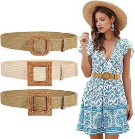 img 4 attached to 👗 Women's Skinny Elastic Stretch Waistband Belts – Trendy Fashion Accessories