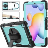 seymac stock samsung galaxy tab s6 lite 🌟 case with screen protector & pencil holder - skyblue+black logo