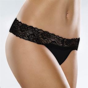 img 2 attached to Sexy Cheeky Thong Panties for Women: Thin Lace Hollowed Out T-Back, Low Waist, Ice Silk, See Through
