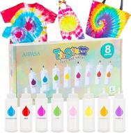 🌈 tie dye kit for kids and adults - 8 colors, 16 dye packets - aipasa one-step tie dye set - textile, t-shirt, canvas supplies - artist, children, party, festival fashion diy gift logo