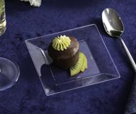 🍽️ squarete 4.5'' clear dessert plates 10-pack - elegant disposable party plates, pack of 4 logo